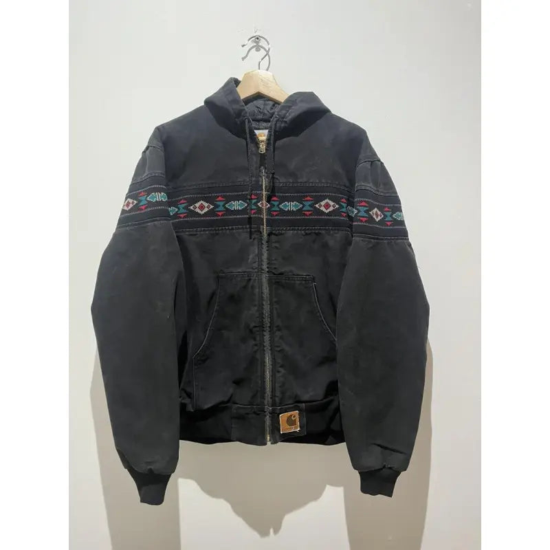 Vintage Carhartt Men’s Black and Grey Jacket – Size Medium