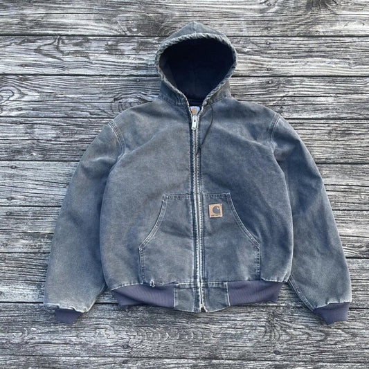 Vintage Carhartt J68 PTL Sandstone Hooded Work Jacket – Size Large