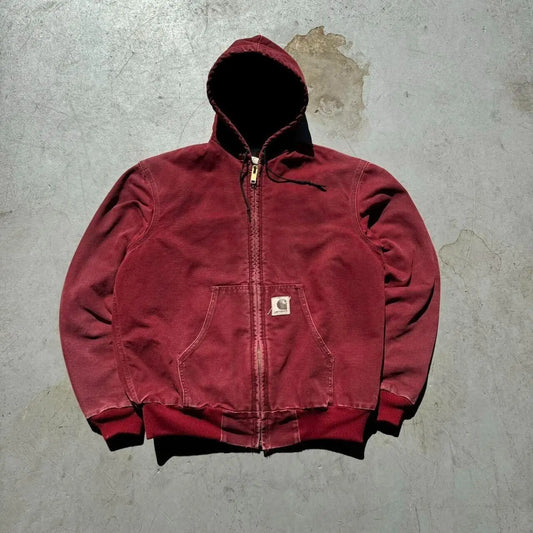 Vintage Carhartt J68 Hooded Work Jacket – Red